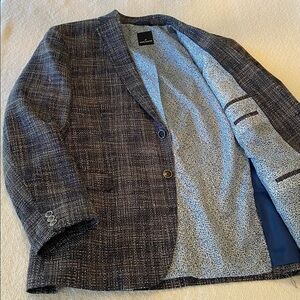 Daniel Hechter Tweed Blue Blazer Jacket Grandpacore Nautical Vintage style.